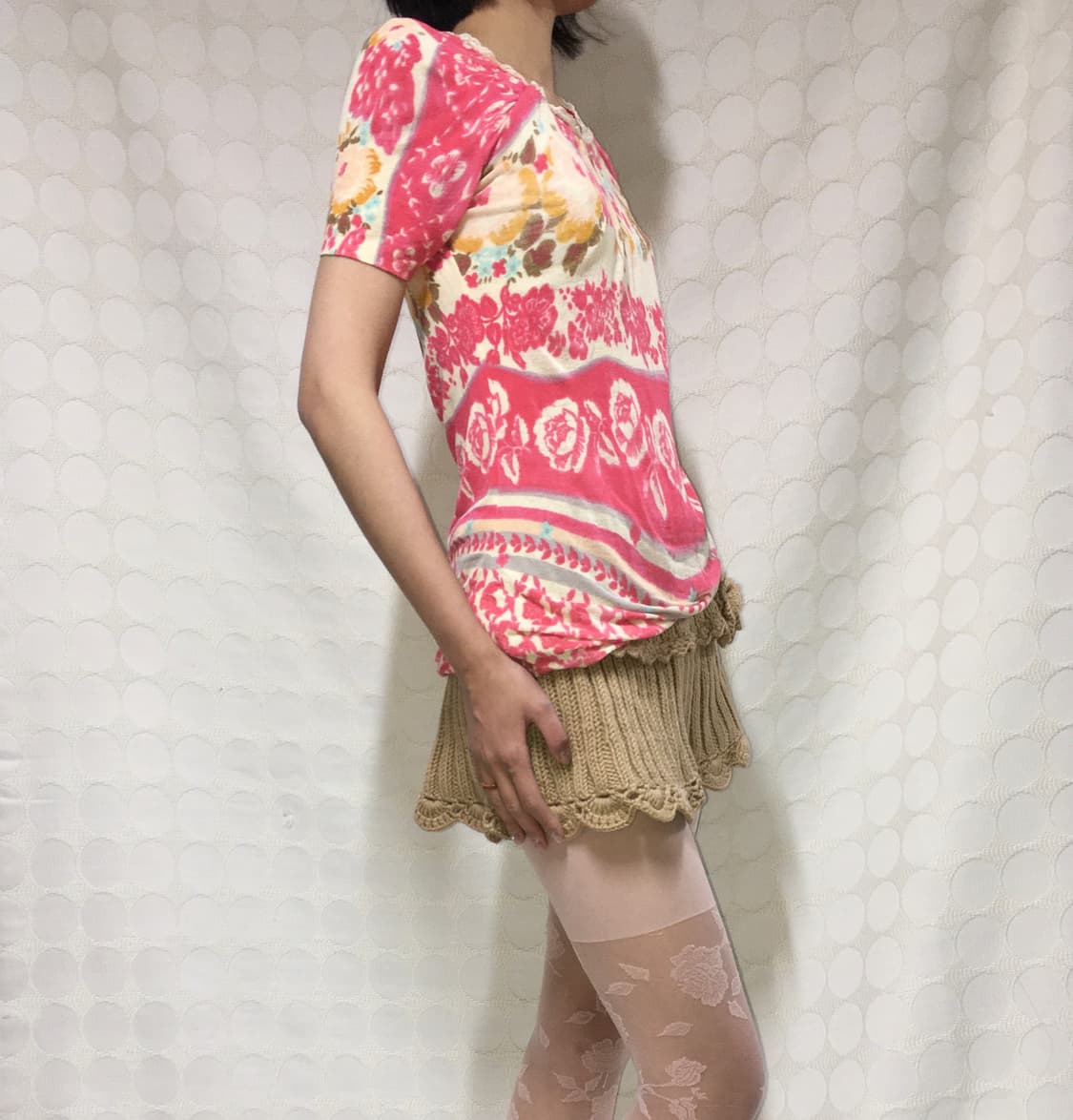 blumarine 레이스 플라워 니트 반팔 상품이미지3