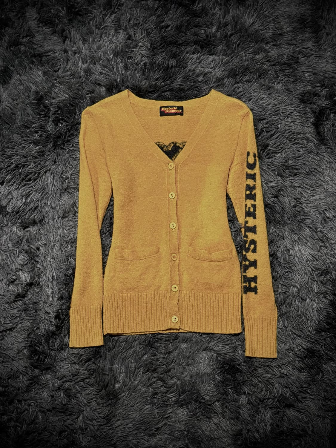 Hysteric Glamour 옐로우 걸프린팅 울 가디건 상품이미지2