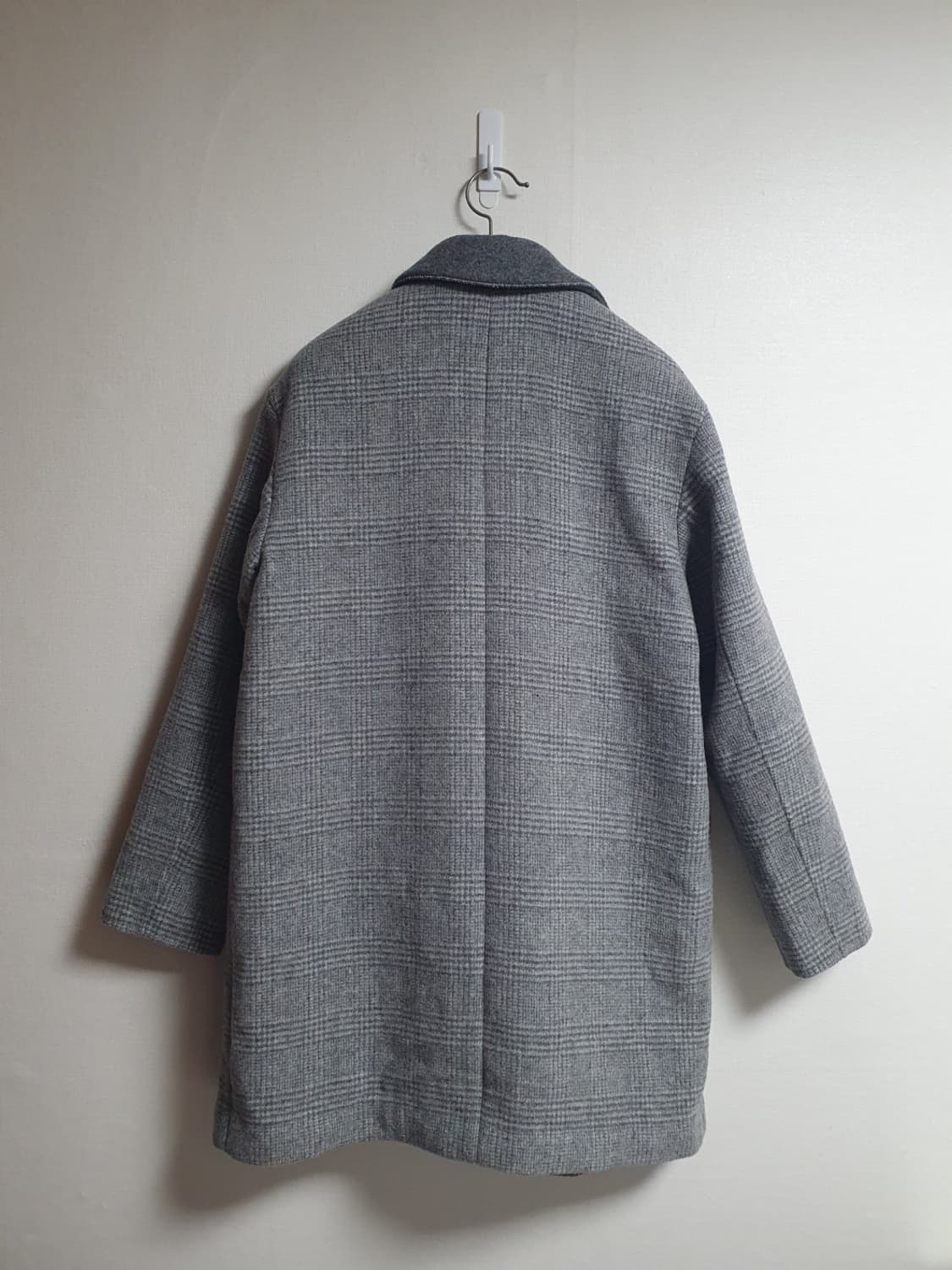 빈폴 여성 울 캐시미어 체크 싱글 코트 그레이 90 상품이미지3