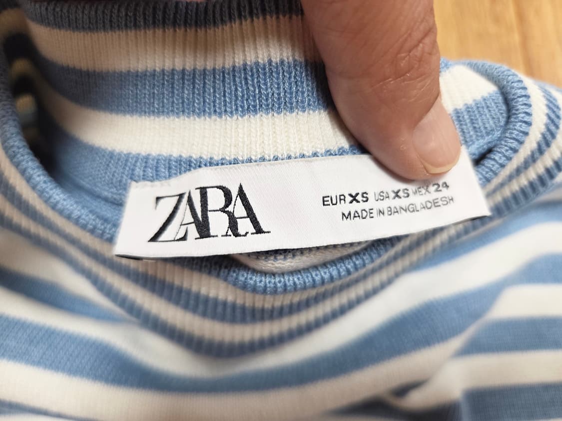 자라(ZARA) 스트라이프 크롭니트 44-66 상품이미지4