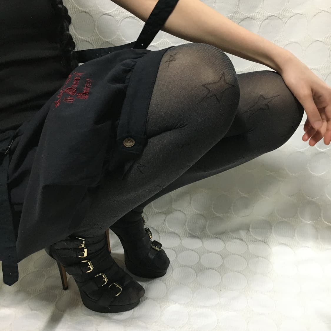 새상품 그레이 스타 패턴 스타킹 상품이미지2