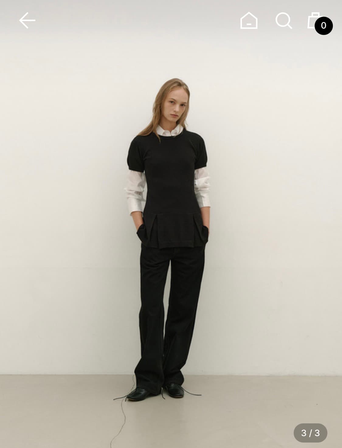 <제니착용> 로우타이드 HALF SLEEVE FLARE KNIT 상품이미지3