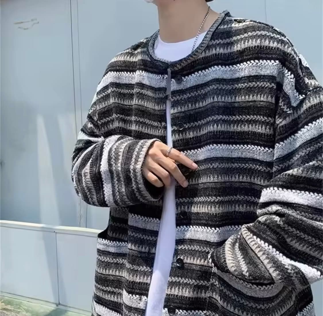 [새상품] 빈티지 후리스 니트 가디건 상품이미지1