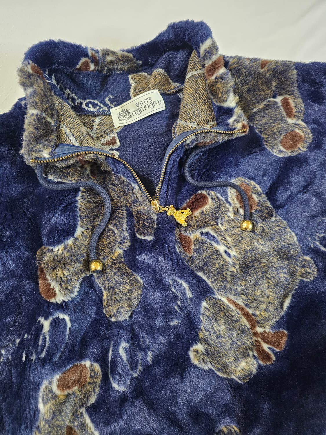 WHITE ITARIYARD 일본 빈티지 애니멀 패턴 테디베어 퍼 플리스 상품이미지4