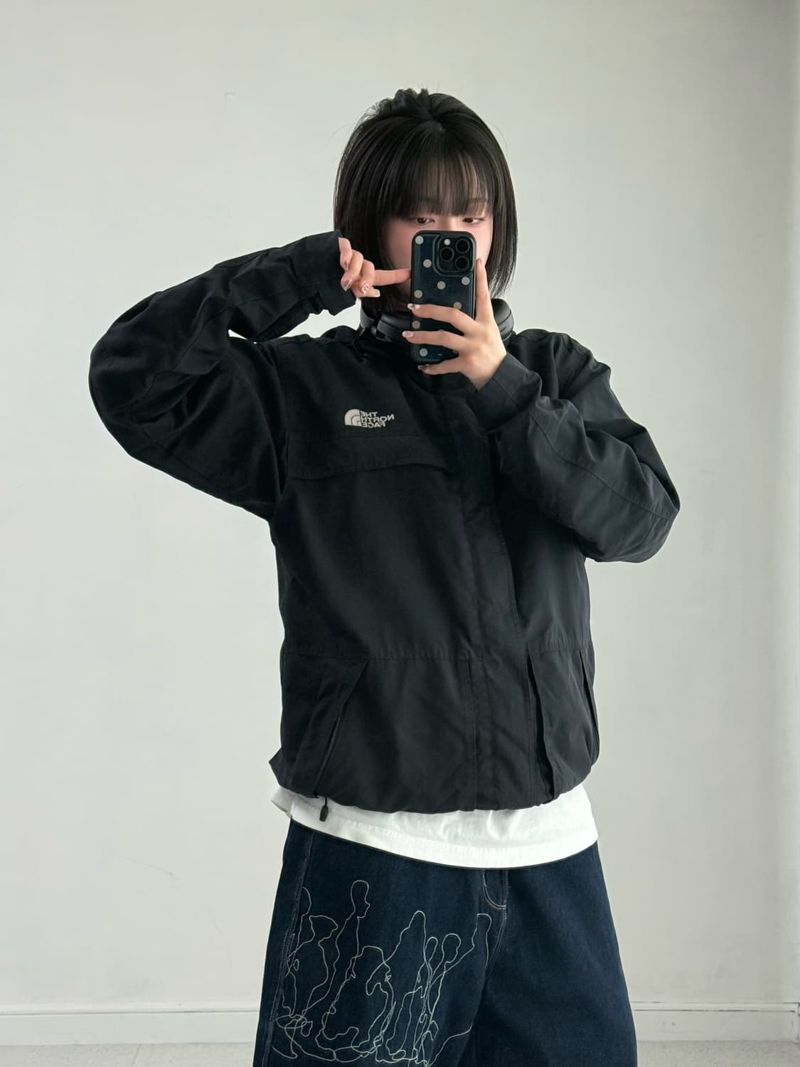 노스페이스 블랙 포켓 바람막이 상품이미지2