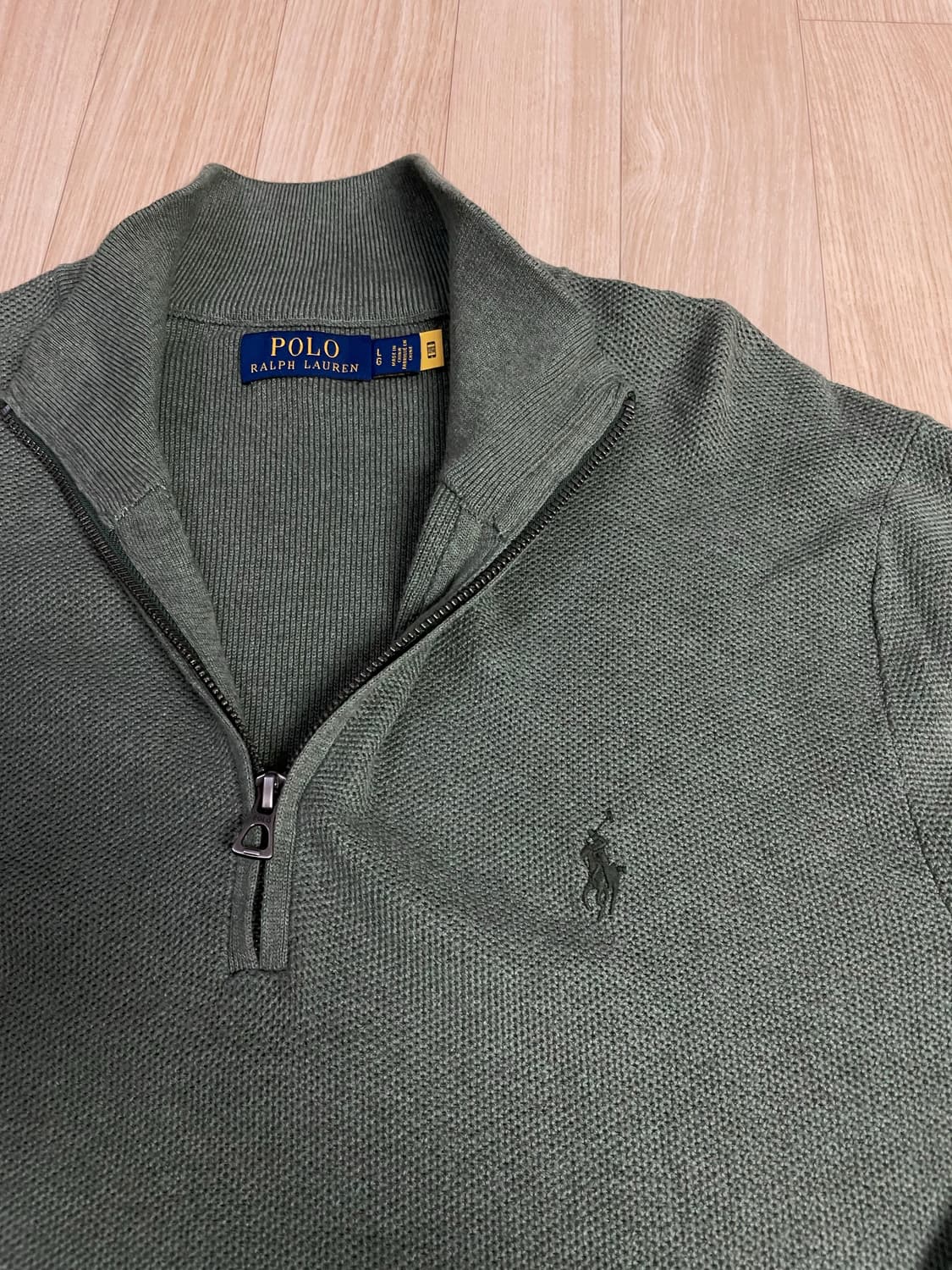 폴로 랄프로렌 피마코튼 반집업 니트 L 상품이미지3