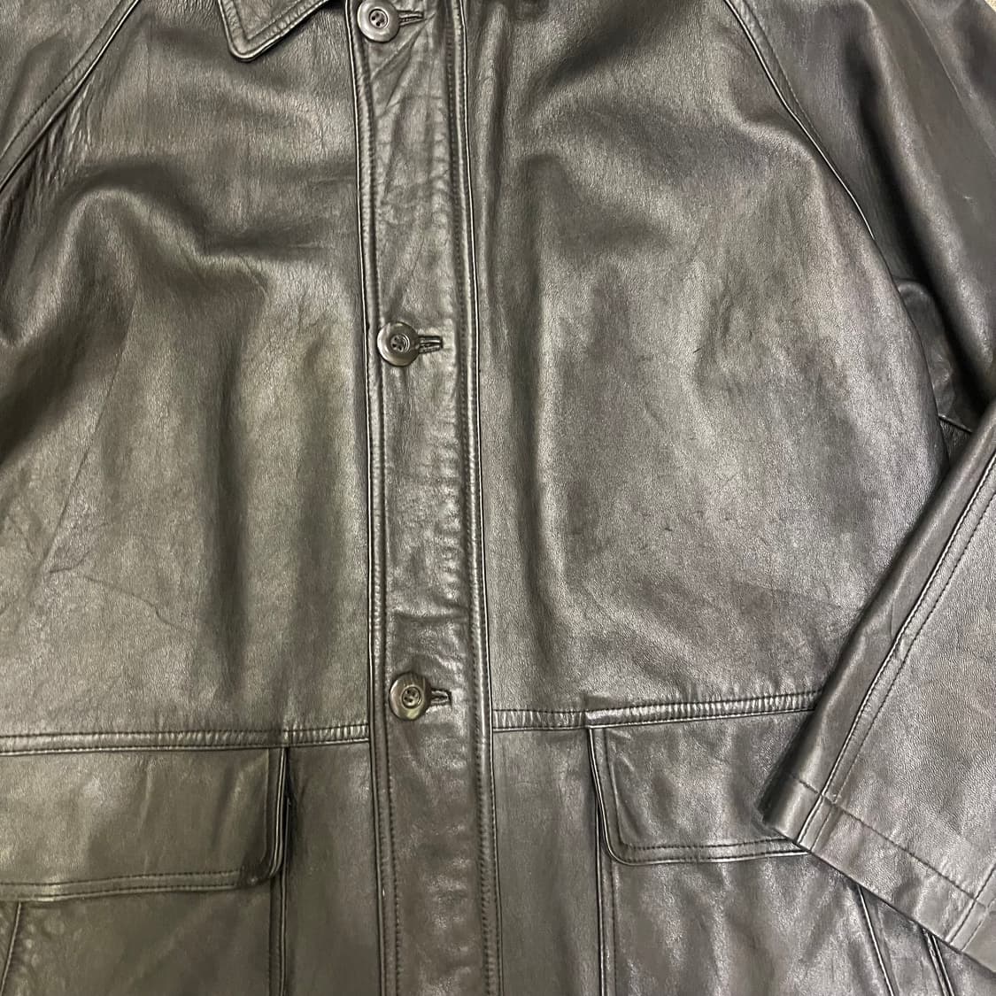 90's 레더 카코트 상품이미지3