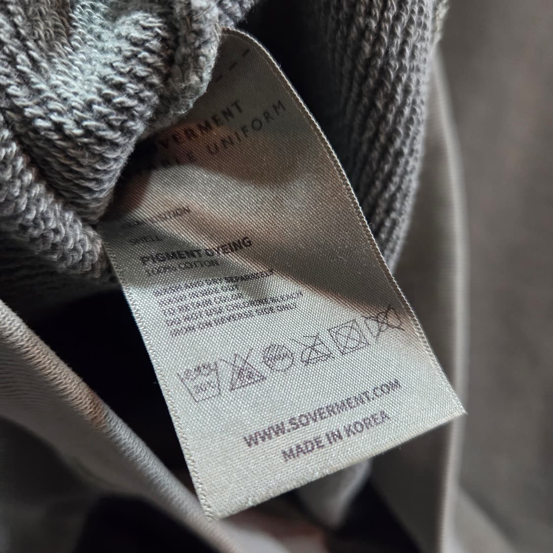 소버먼트 980G 피그먼트맨투맨_ 더치카키 상품이미지6