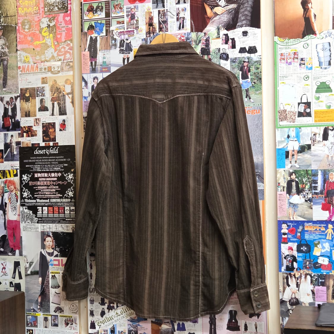 JPN 브라운 코듀로이 스트라이프 셔츠 집업 상품이미지6