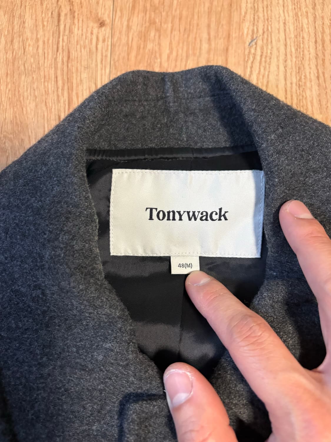 토니웩 메리노울 체스트포켓 블루종 다크그레이 상품이미지3