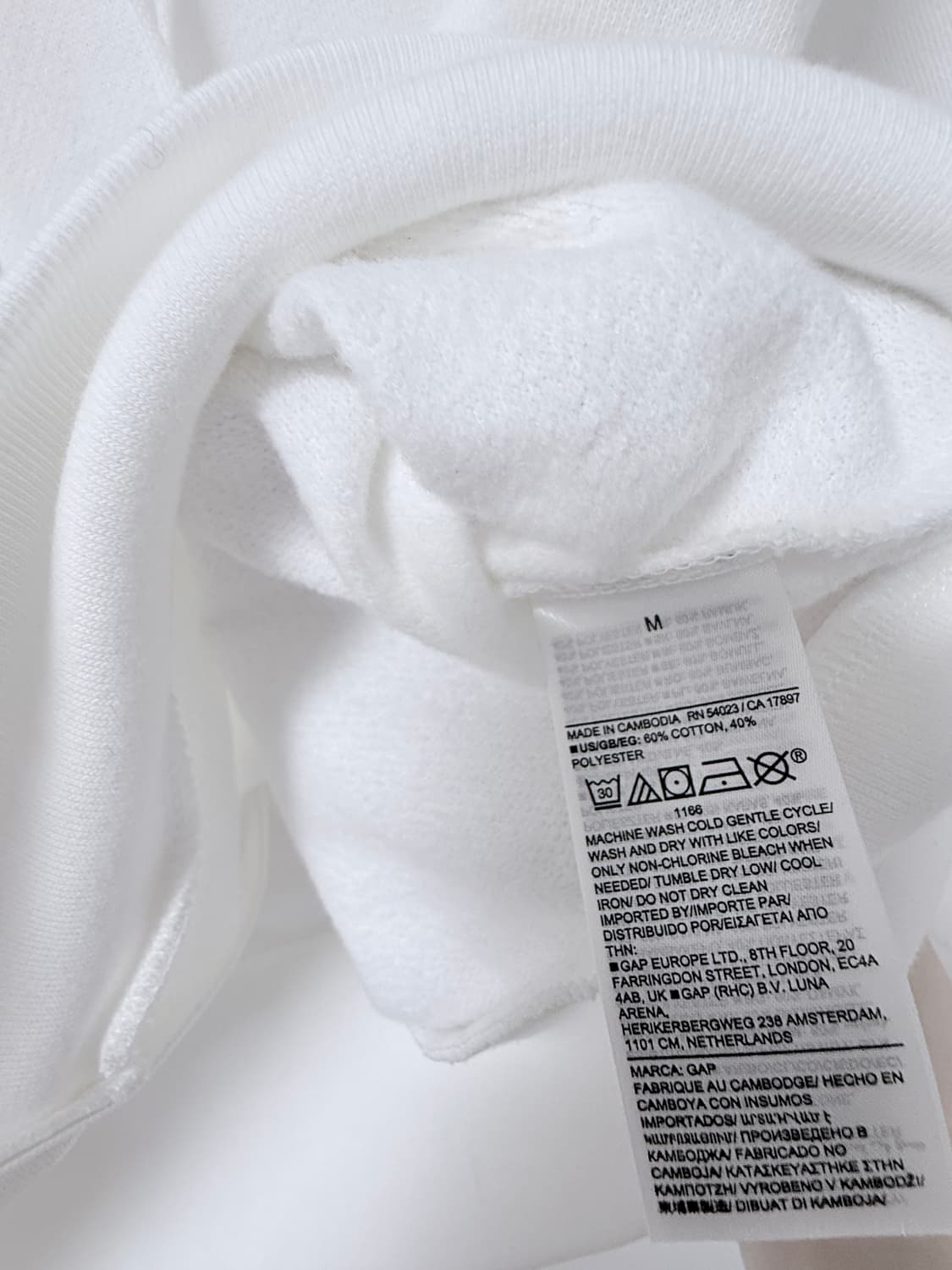 GAP 갭 크롭 후드집업 화이트M 새상품 데일리 상품이미지7