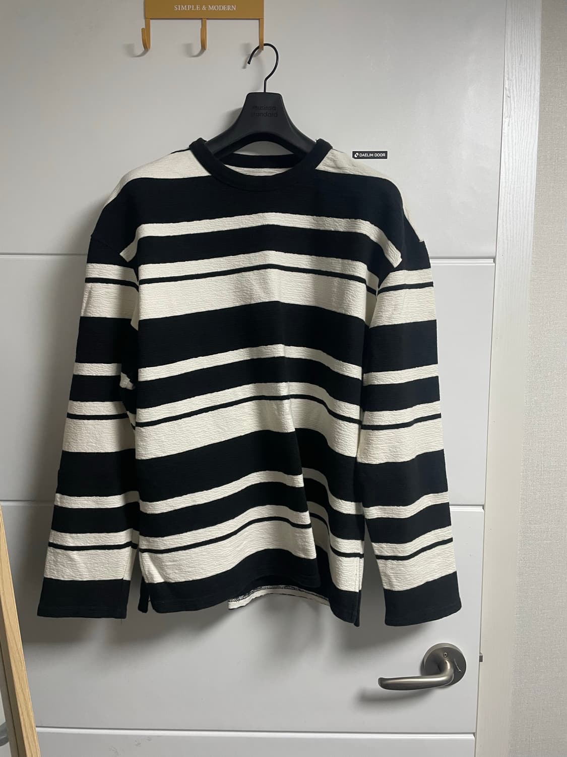 아르스콘택트 롱슬리브 스트라이프 검정색M사이즈 상품이미지4