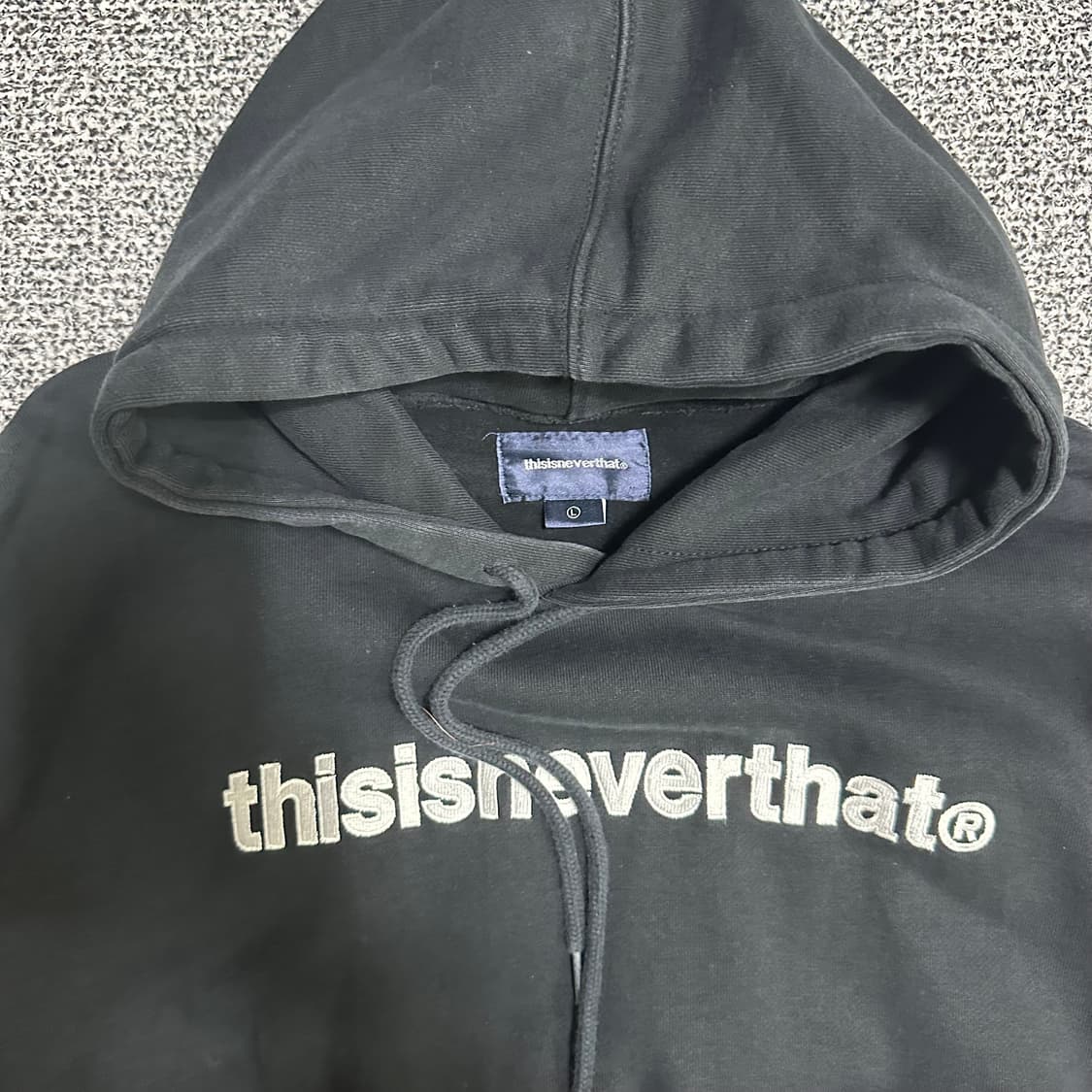 (L) 디스이즈네버댓 블랙 스트릿 후드티 상품이미지2