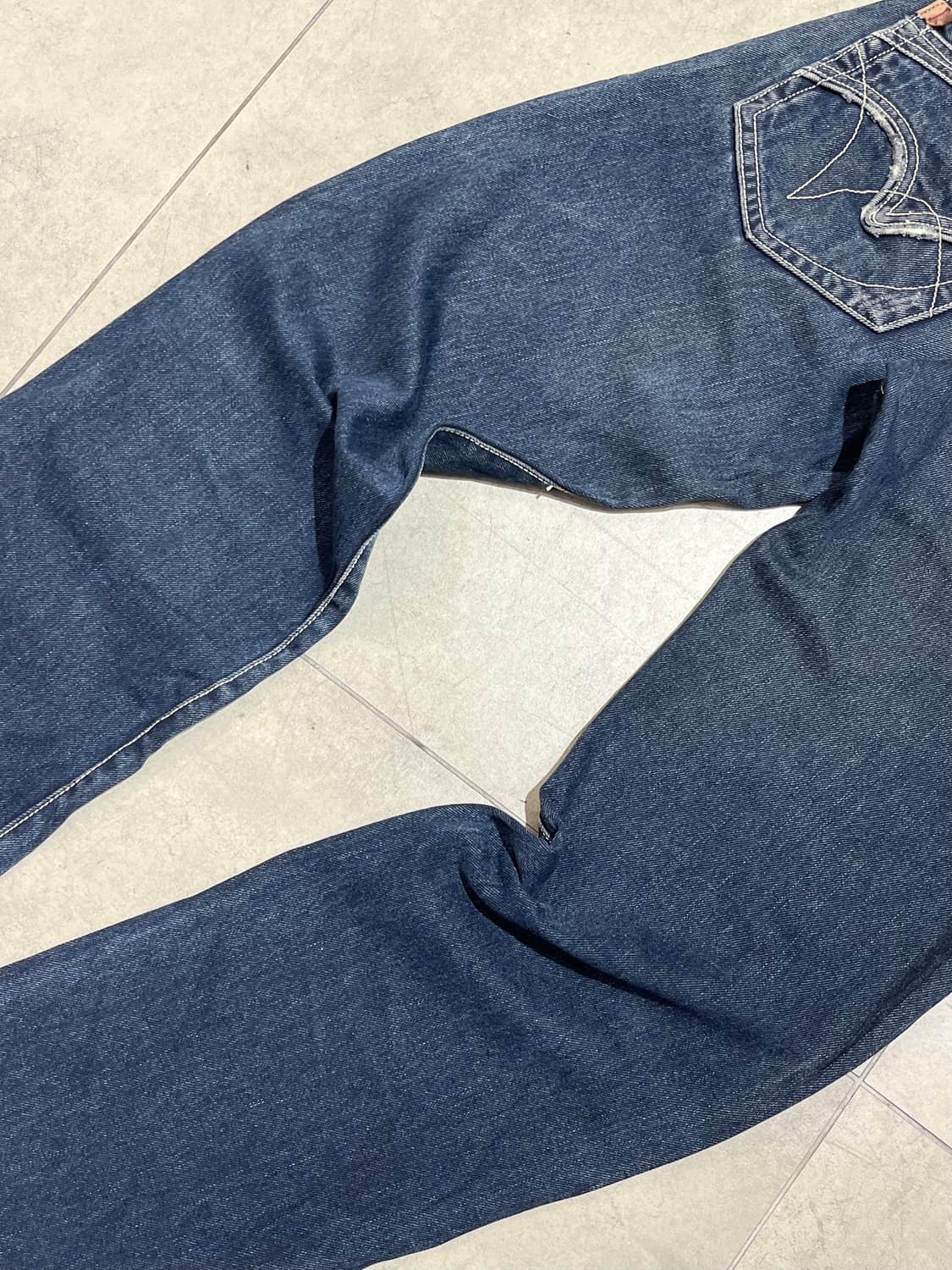 Tough jeansmith 빈티지 워싱 진청 와이드 데님 팬츠 상품이미지9