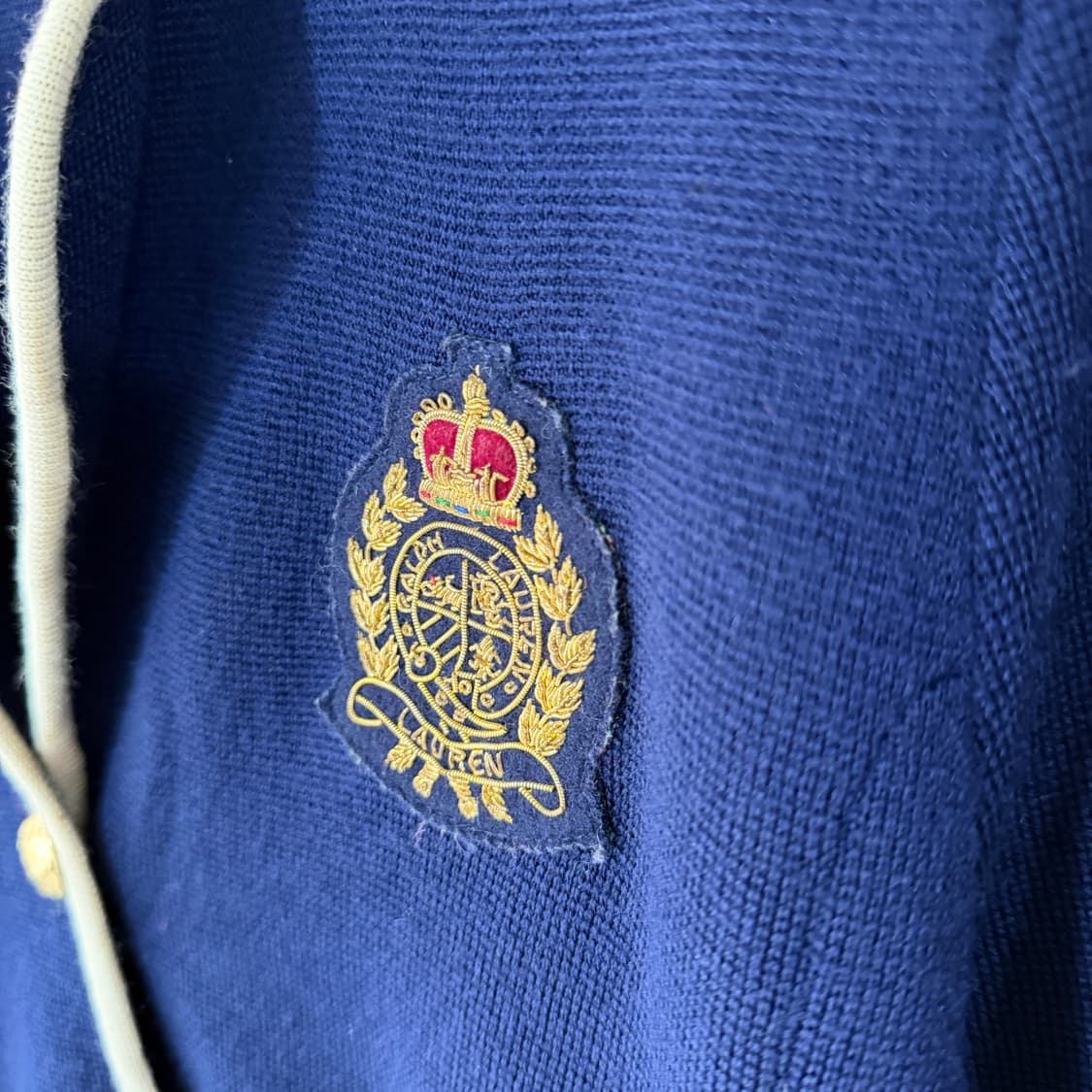 [M] 로렌 랄프로렌 파이핑 가디건 네이비 상품이미지4