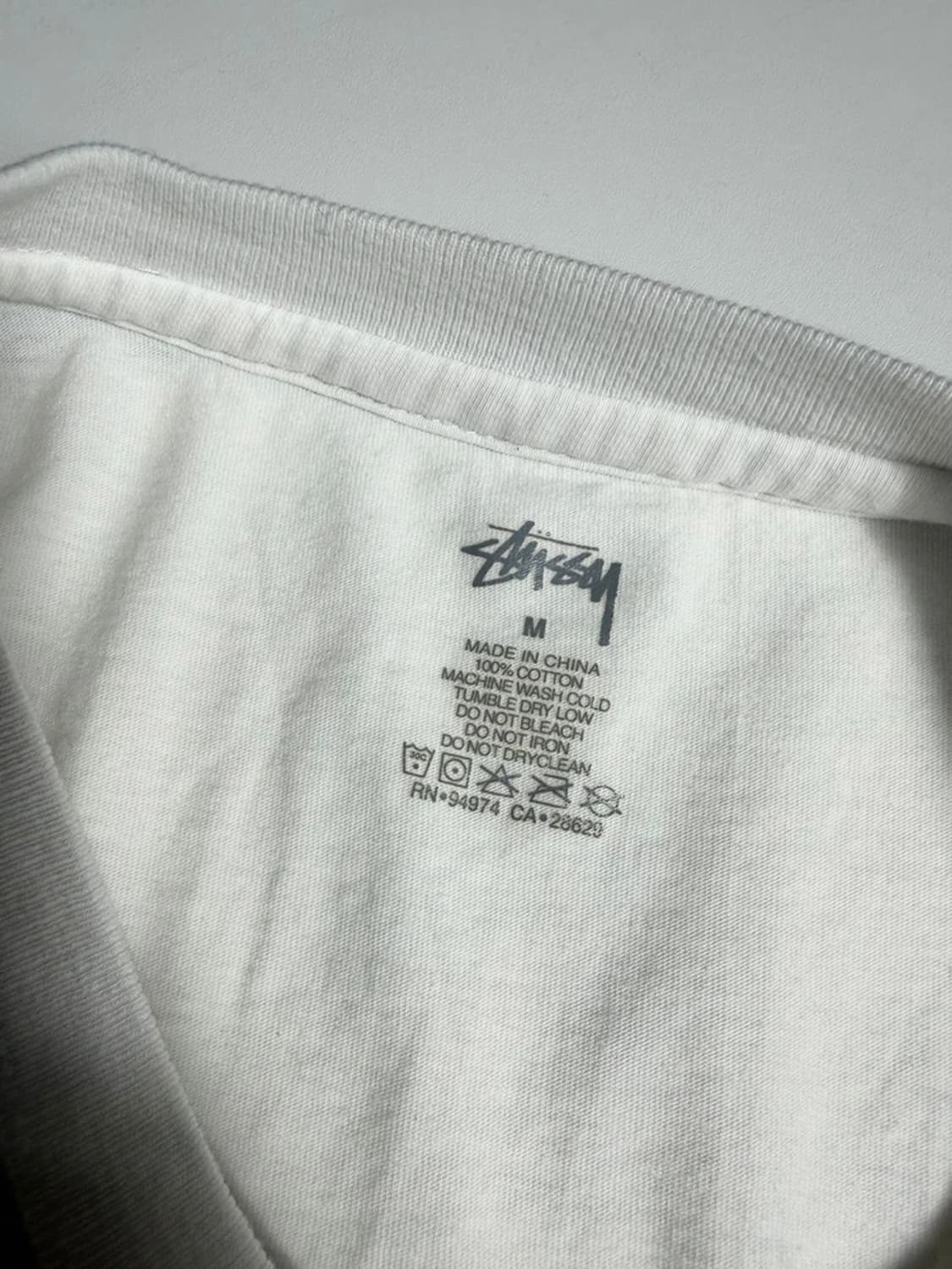 스투시 STUSSY 화이트 언더셔츠 반팔 티셔츠 R1494 상품이미지6