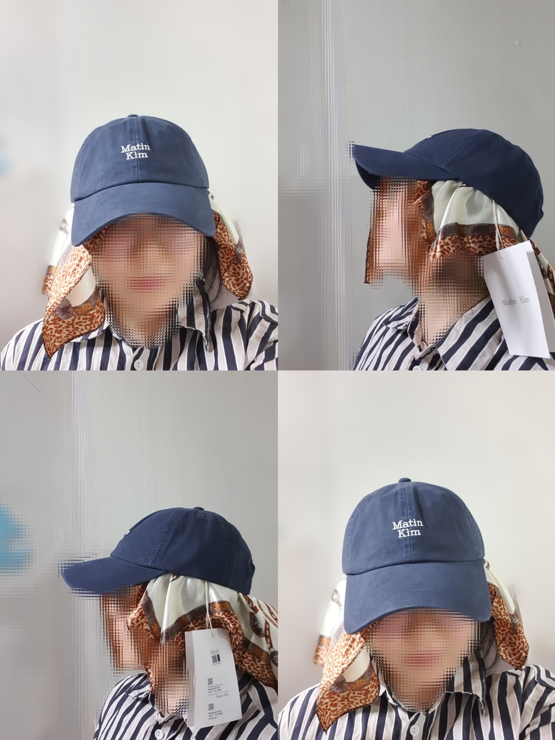 네이비 마뗑킴 미니 로고 볼캡 모자 상품이미지10