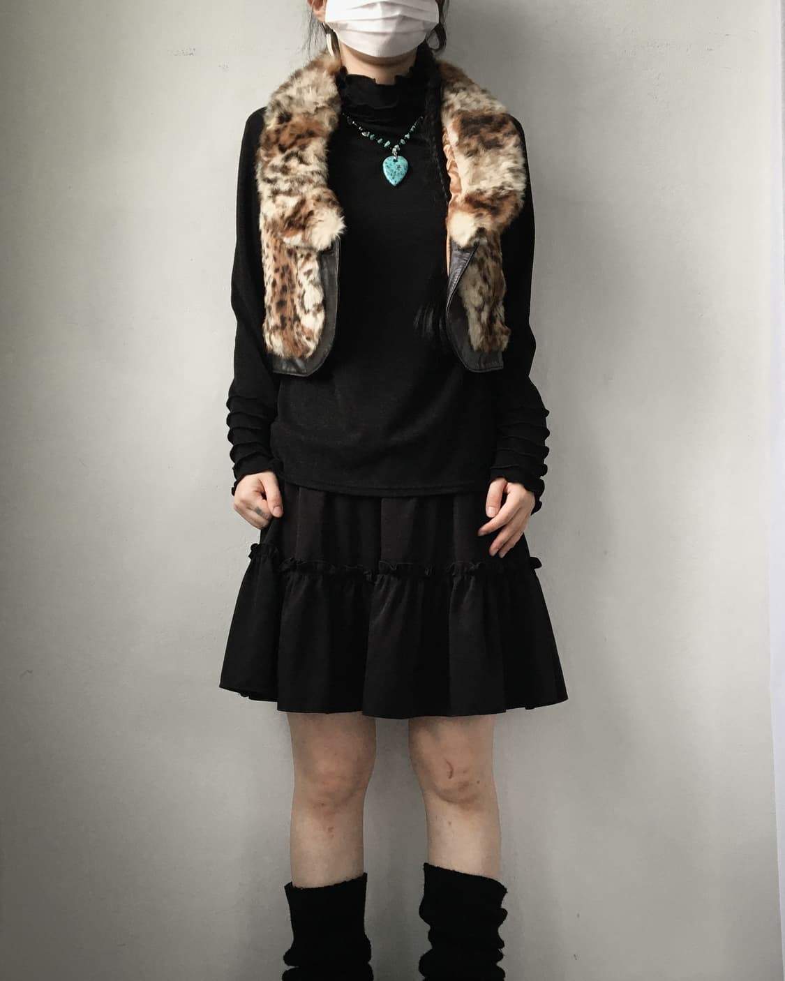 Leopard pattern fake fur vest 상품이미지5