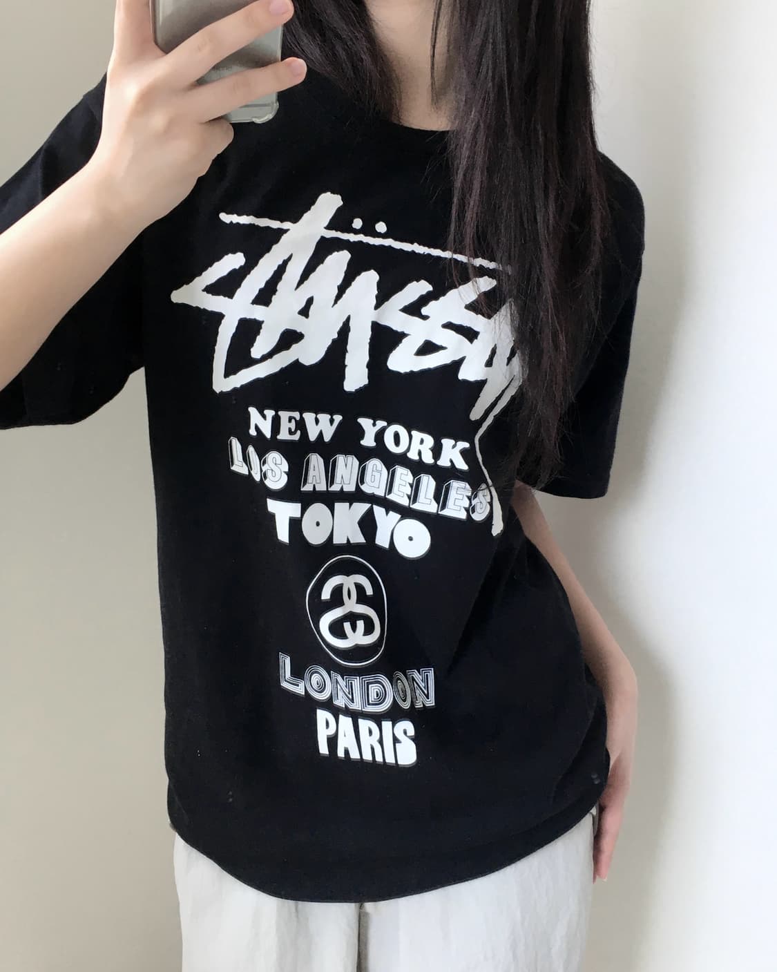 Stussy 스투시 블랙 월드투어 티셔츠 상품이미지2