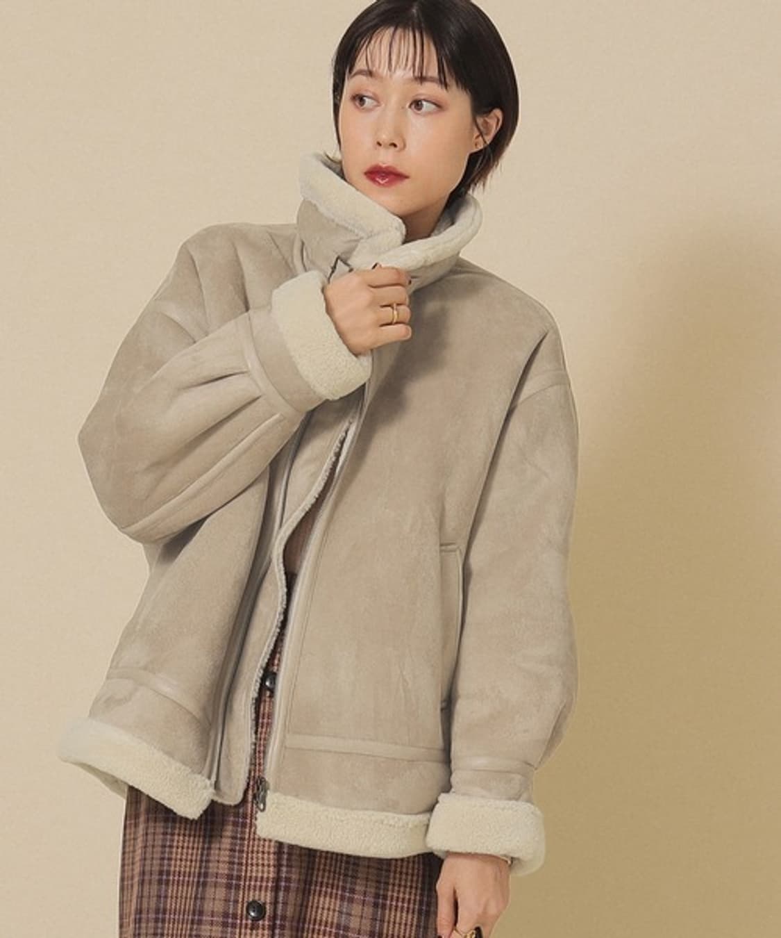 Ray BEAMS Fake Mouton Bomber Blouson 상품이미지4