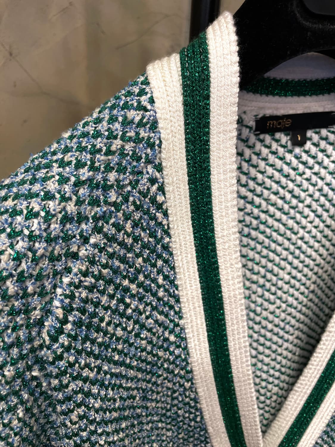 마쥬 그린 글리터 트위즈 가디건 55~66 상품이미지6