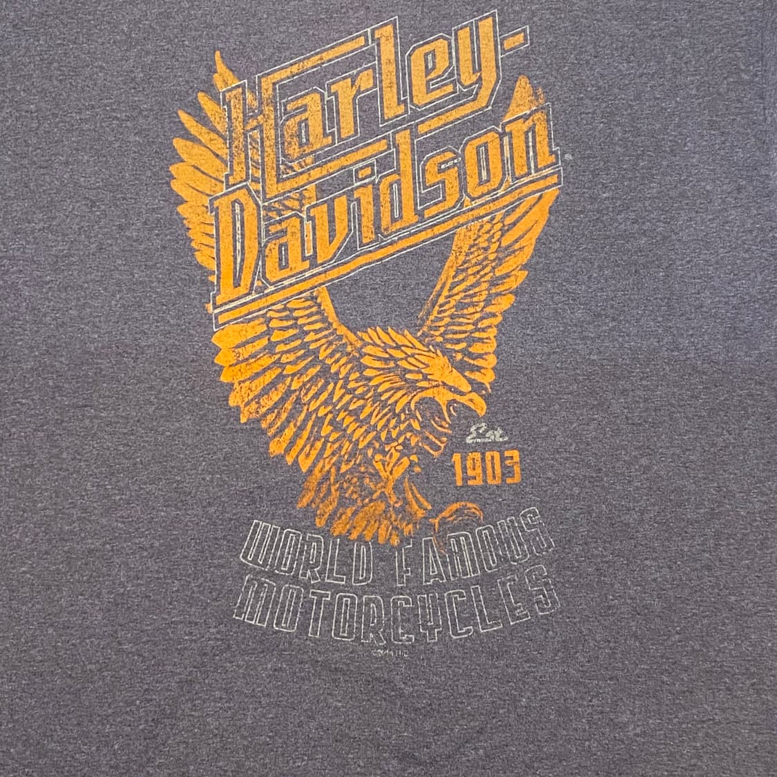 미국 빈티지 할리데이비슨 독수리 프린팅 포인트 투어티 반팔티 상품이미지4