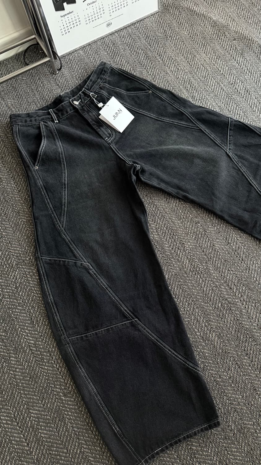 플리마켓🔥 주앙옴므 트위스트 데님팬츠 블랙 M 상품이미지1
