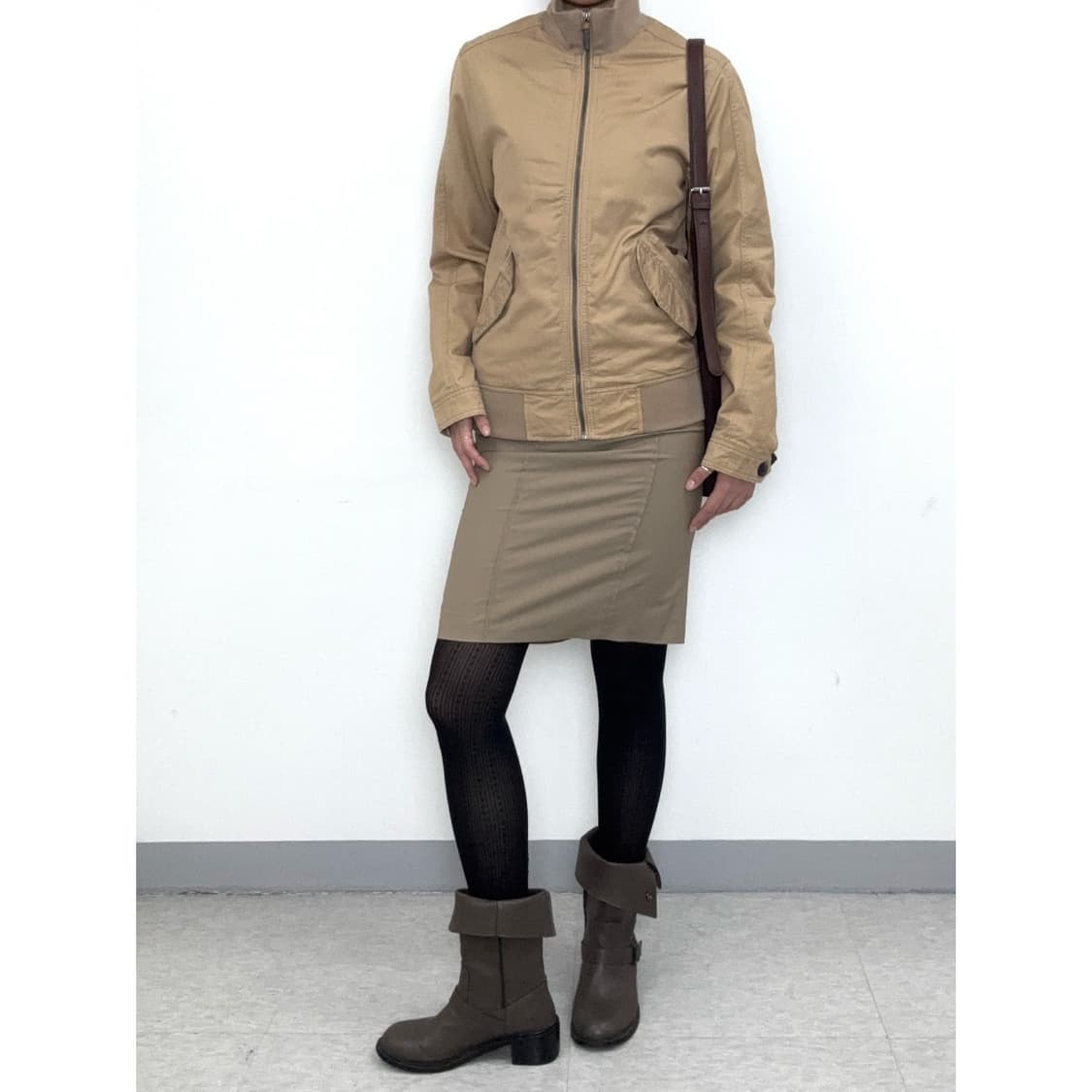 빈티지 베이지 블루종 집업 자켓 상품이미지2