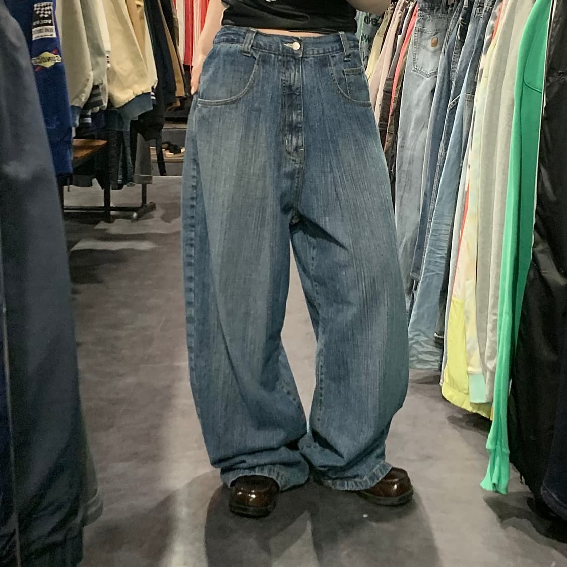 [IM] MARQ75 슬럽 워싱 힙합 데님 팬츠 상품이미지3