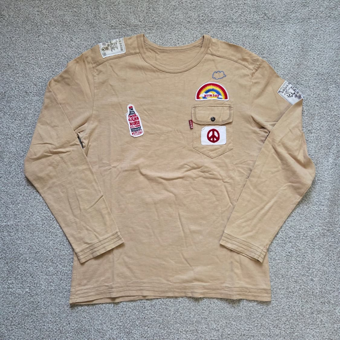 Peace Core 빈티지 패치 긴팔 티셔츠 L(100) 상품이미지1