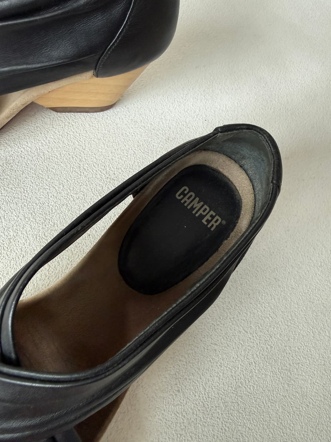 [EU36]캠퍼(CAMPER) 레더 우드굽 웨지힐 상품이미지8