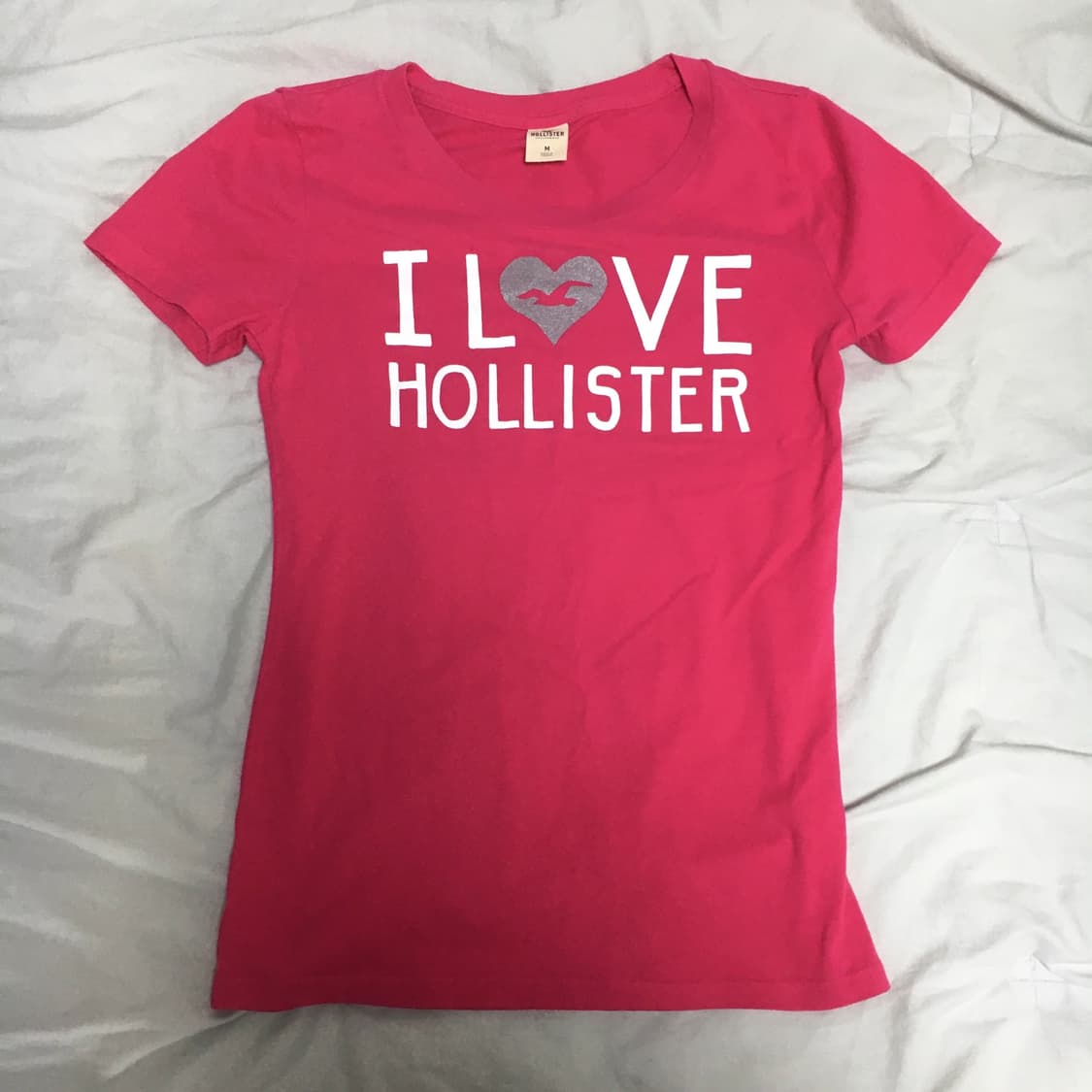 i♡Hollister 초레어템 y2k 핫핑크 아이러브 홀리스터 반팔티 상품이미지2