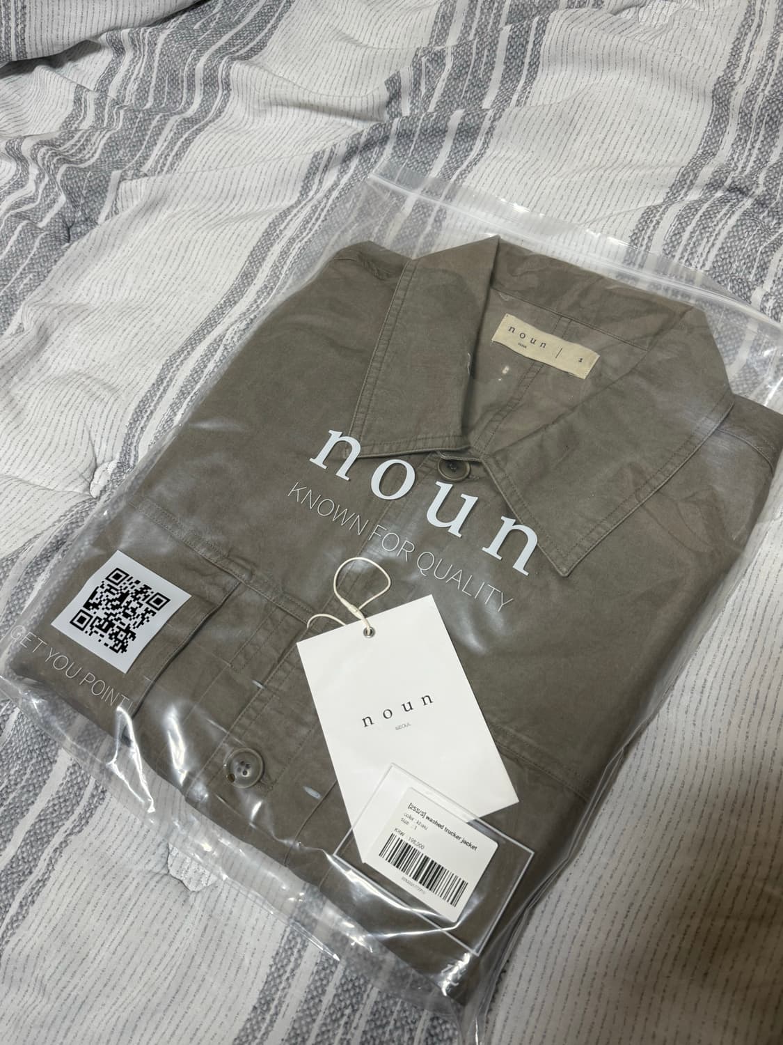 (1, 새상품) 노운 워시드 트러커 자켓 카키 상품이미지3