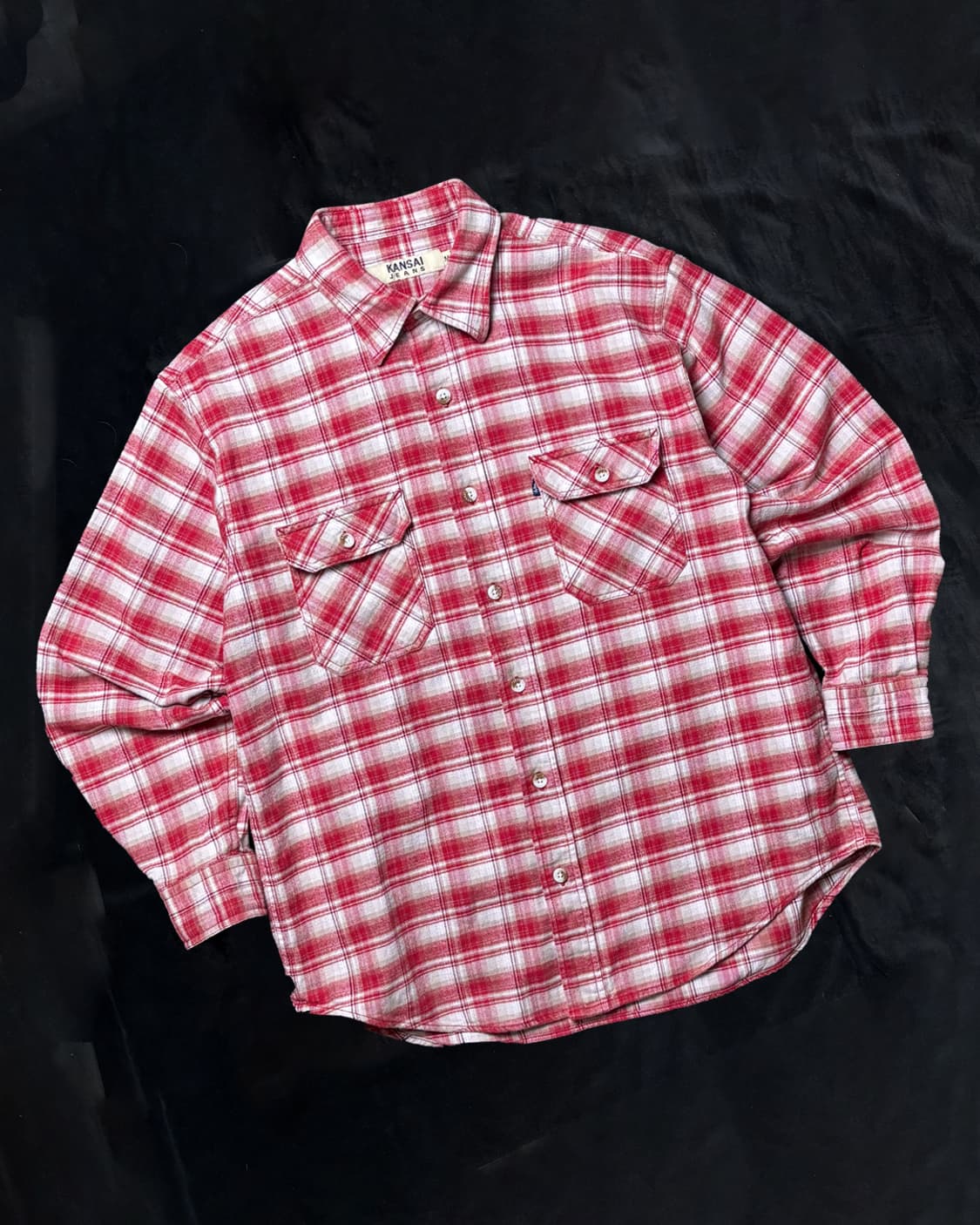 일본빈티지 KANSAI JEANS 체크 셔츠 상품이미지1
