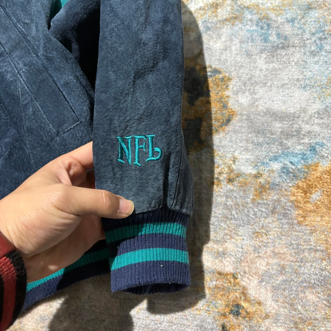 NFL 마이애미 돌핀스 바시티 가죽레더자켓 상품이미지5