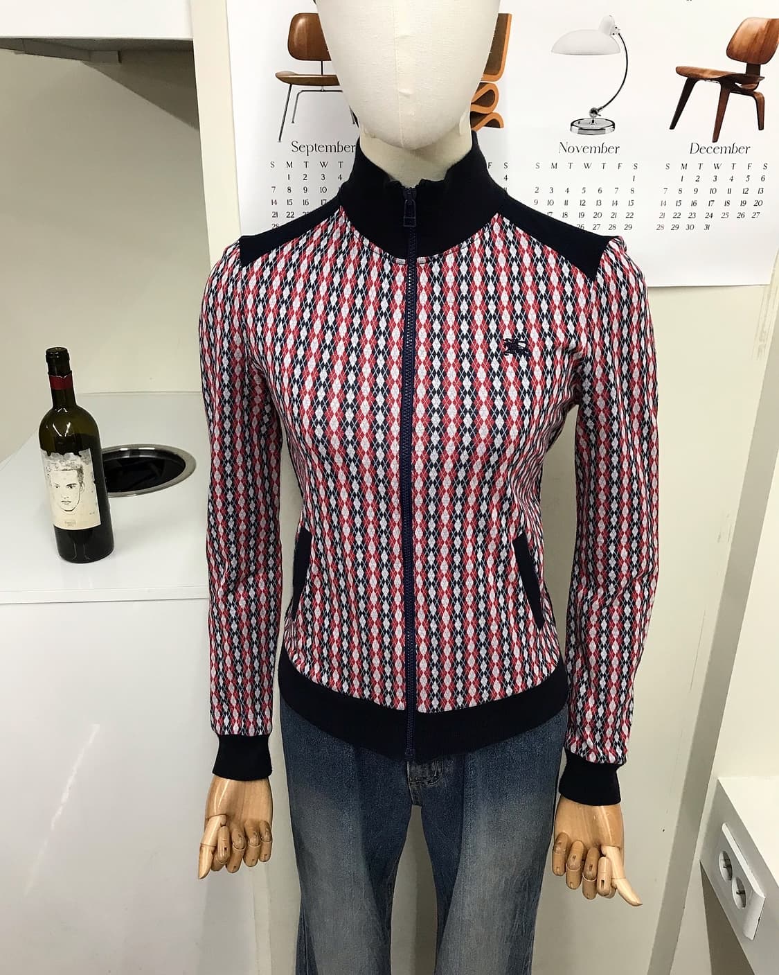 버버리 로고 아가일 집업 자켓 상품이미지7