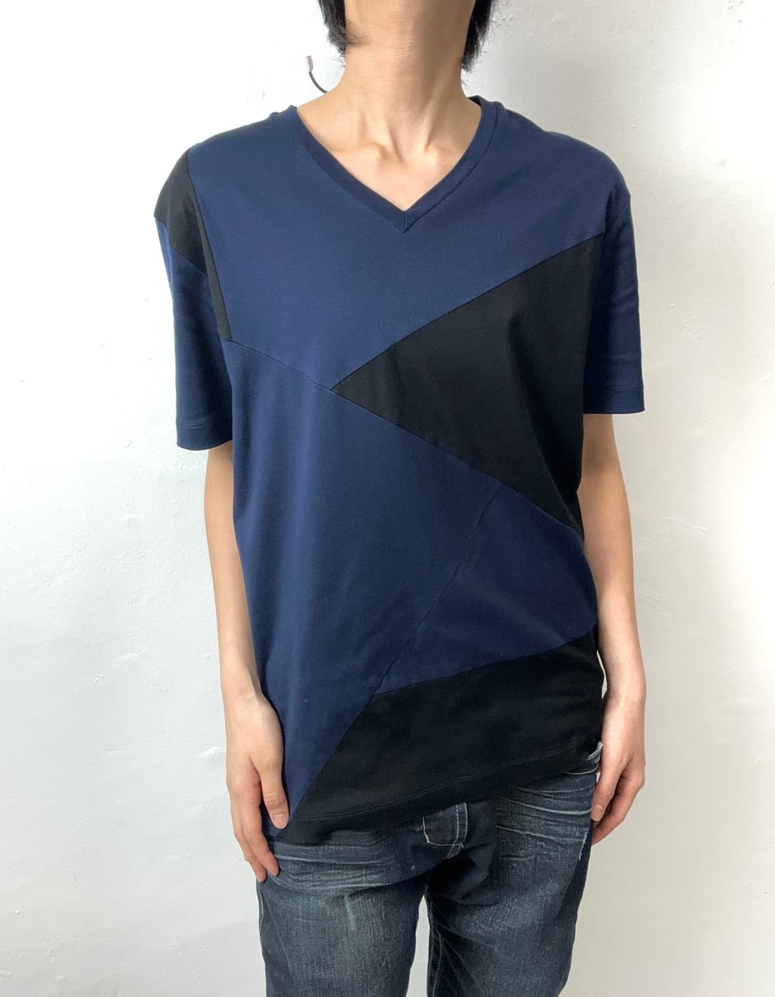 Lanvin Paneled V-neck Short Sleeve T-shi 상품이미지2