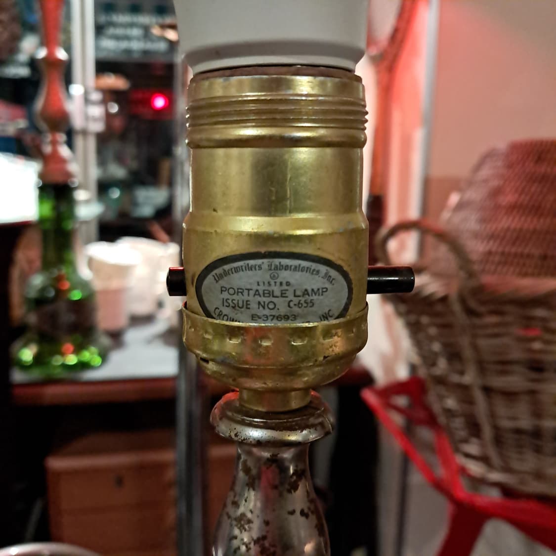 빈티지 미국 레드체크무늬 조명 상품이미지3