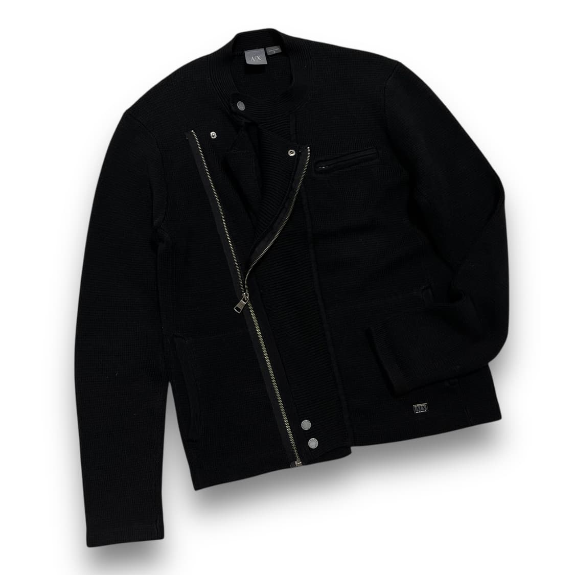 Armani Exchange black knit rider jacket 상품이미지1