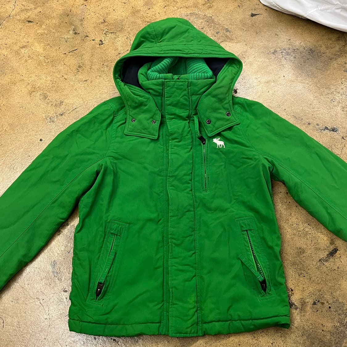 [정품/S] 아베크롬비 그린 패딩 점퍼 b18 상품이미지3