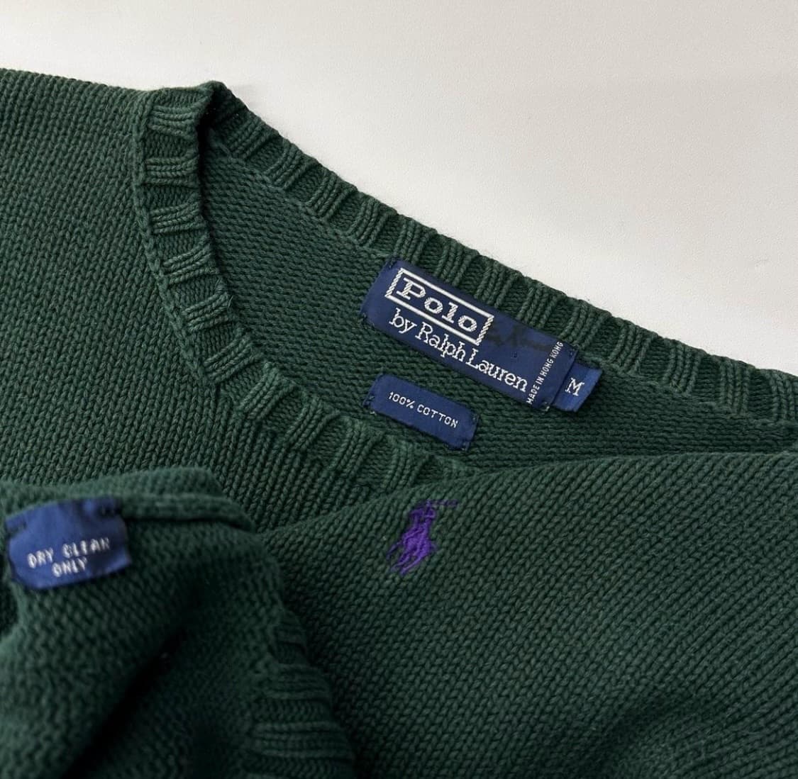 폴로랄프로렌 코튼 딥그린 라운드넥 니트 상품이미지4