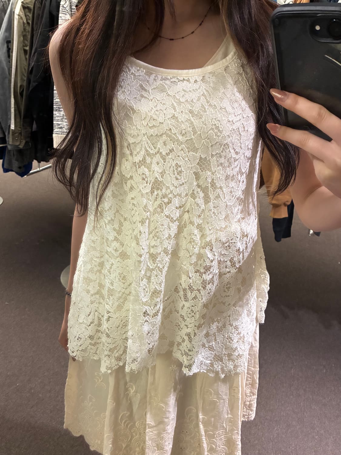 M)Ingni 빈티지 여성 꽃 레이스 나시 상품이미지1