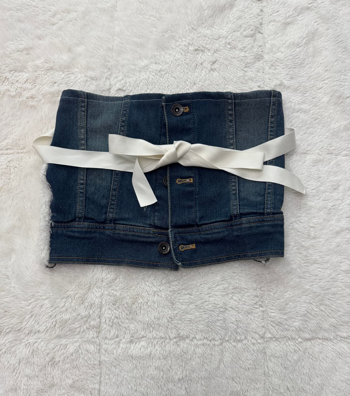 더미스테리어스호텔 리워크 데님 튜브탑 상품이미지1