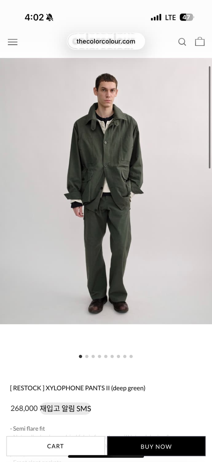 thecolorcolour XYLOPHONE PANTS deepgreen 상품이미지1