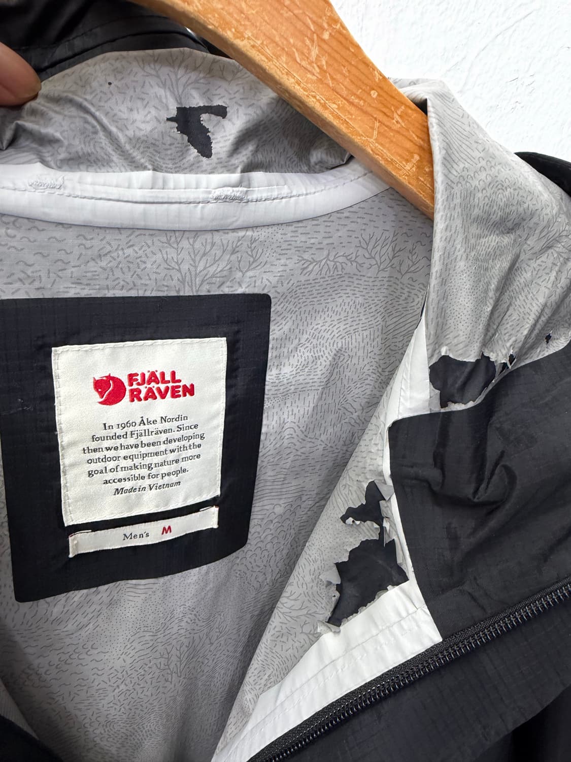 정품) 피엘라벤 남성 블랙 방수 자켓 M 상품이미지5