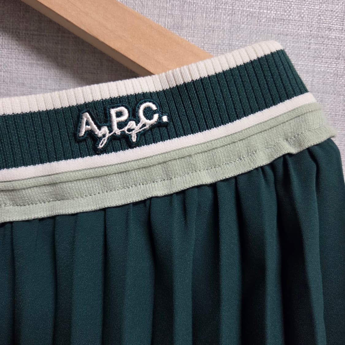 A급 아페세  플리츠 스커트 그린 29 상품이미지4