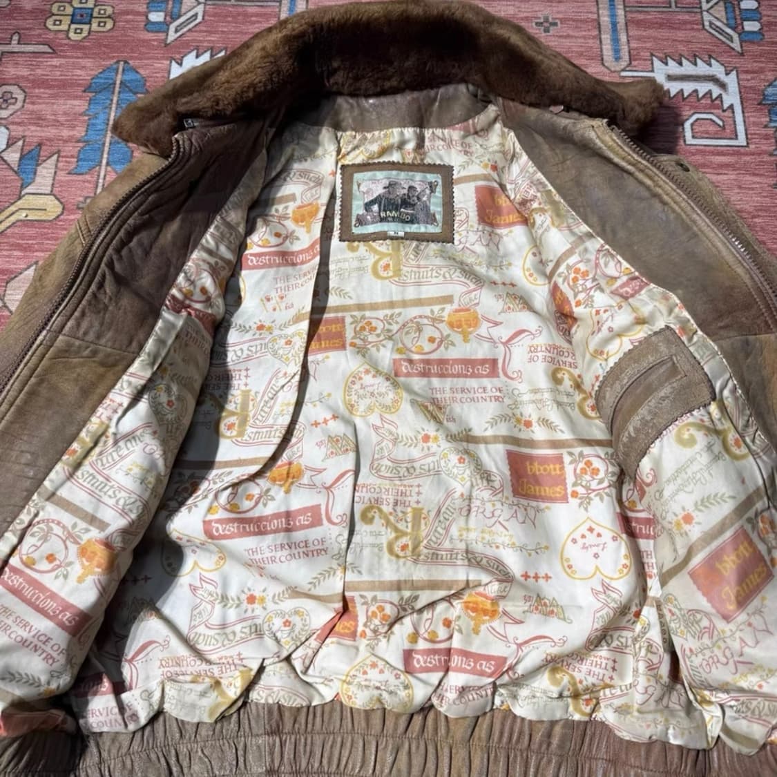 80s Vintage 이탈리아 메이드 G-1 레더 플라이트 자켓  상품이미지2