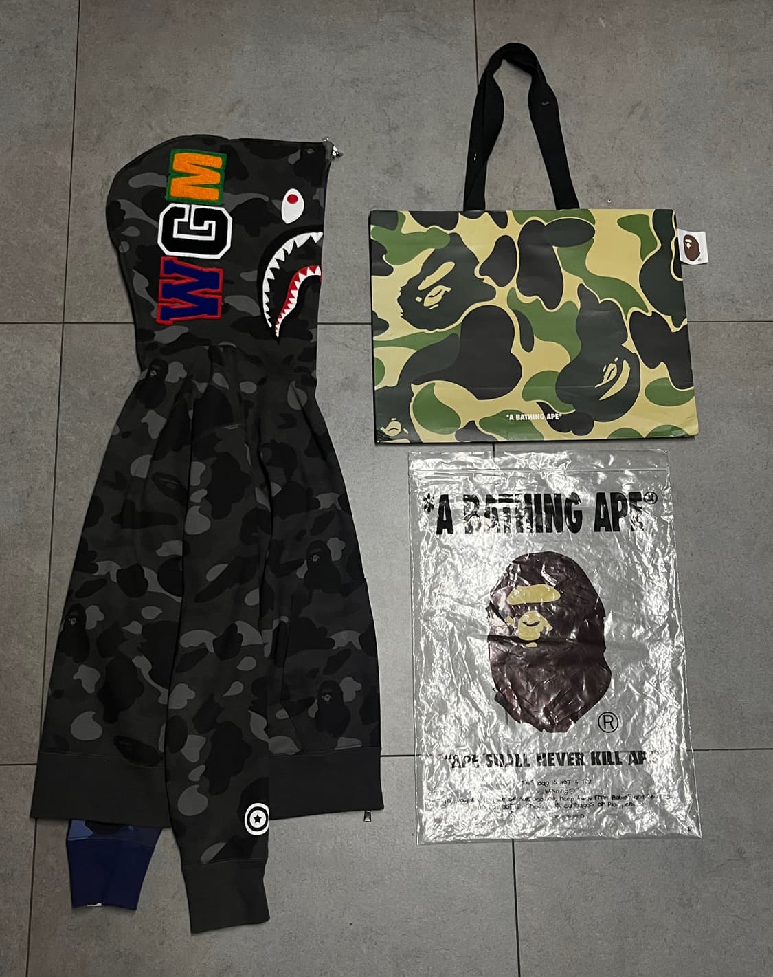 새상품급) 베이프 아수라 세퍼레이트 청계 흑계 샤크 후드집업 상품이미지1