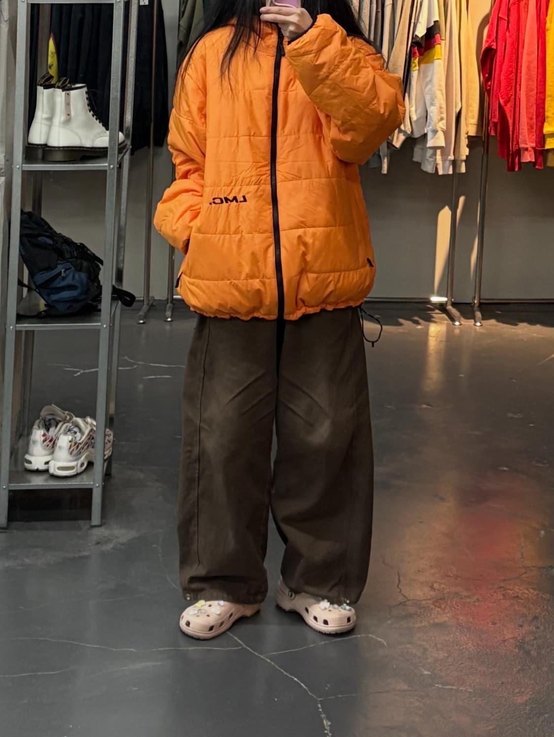 LMC 리버시블 오렌지 네이비 후드다운 패딩 A2994 상품이미지1