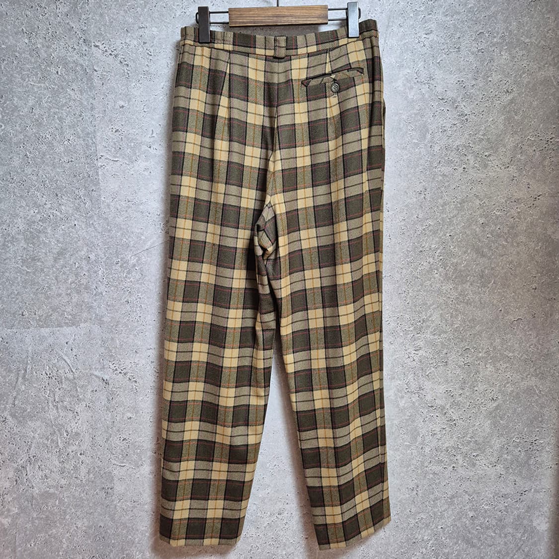 BON DEUX 여성 울 체크 팬츠(30, Made In Japan)  상품이미지2